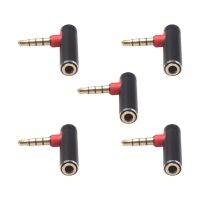 5Pcs 3.5mm L Shape Audio Adapter 3.5 Jack Male to Female 90 Degree Audio Converter Adapter