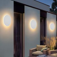 Nordic Round Wall Light Outdoor Waterproof Porch Light Entry Corridor Aisle Wall Light LED Lighting IP65 85-265V Sensor Light