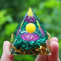 【CW】 Natural Orgonite Pyramid Healing Crystals Energy Generator Reiki Chakra Multiplier Orgone Amethyst Meditation Tool Room Decor