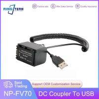 Coiled Cable USB To NP-F NP-FV70 NP-FV90 FV100 FV30 FV40 FV50 Dummy Battery For Sony DVD SR HC Serial Cameras &amp; Light &amp; Monitor