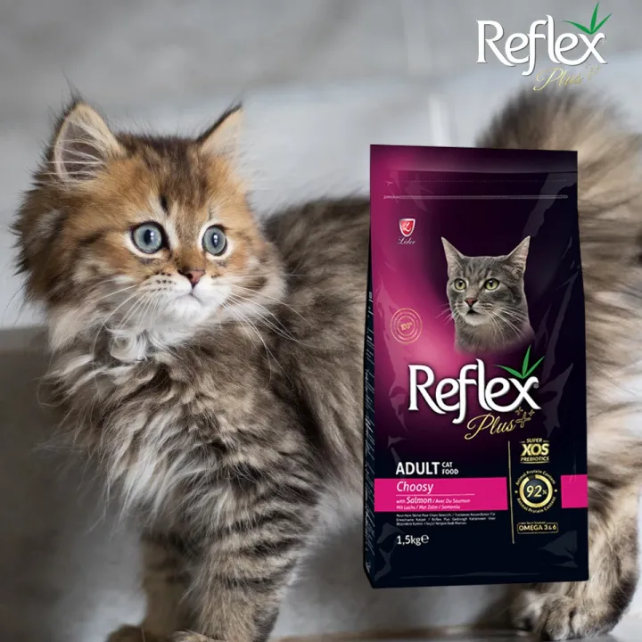 1.5kg REFLEX PLUS +++ Choosy Adult Cat Food with Salmon Made in Turkey