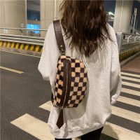 Street Trend Waist Bag Women Quality Plaid Chest Pack Fashion New Plush Fanny Pack Shoulder Bag Female Brand Design Belt Bags