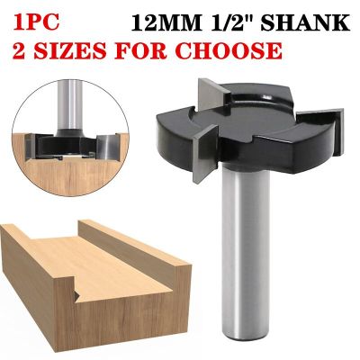 1pc 12 / 12.7mm Shank T Type ข้อต่อ Slotting Cutter 3 ฟัน T-Track Slotting T-Slot Wood Router Bit Milling Cutters สําหรับไม้