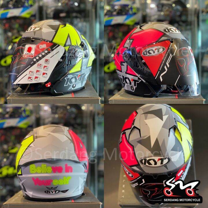 KYT Helmet NFJ Aleix Espargaro Matt 2020 Open Face Double Visor Topi