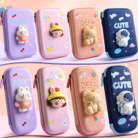 3D decompression pen case Cartoon pencil case cute pencil box school stationery box Student pen bag kids school supplies prizes