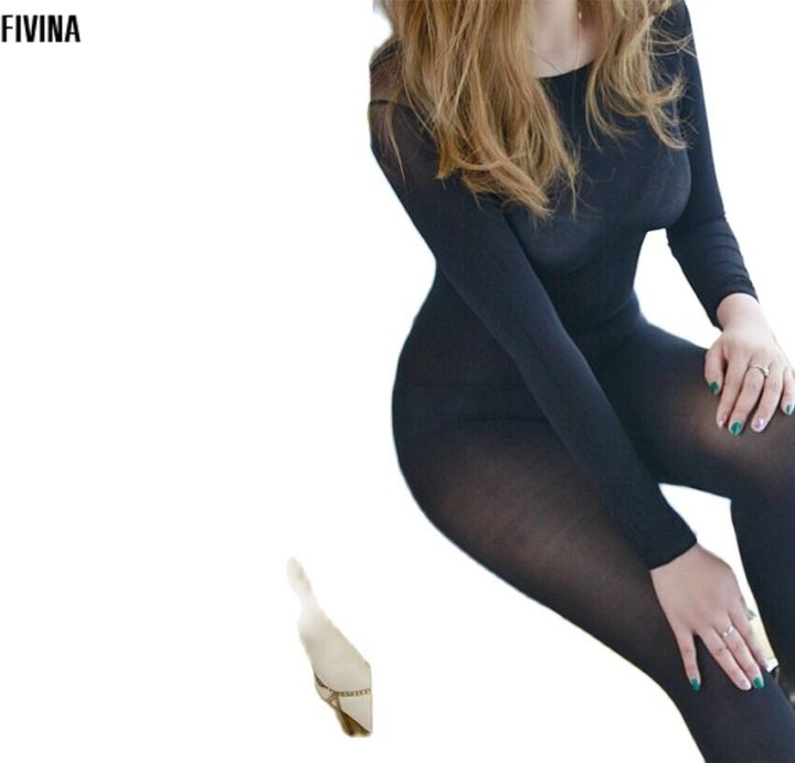 Fivina 200d Plus Size Velvet Super Large Elastic 220kg Wearable Jumpsuit One Piece Stockings 4030