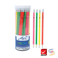 Elfen เอลเฟ่น ดินสอ ดินสอดำ HB สีนีออน (50 แท่ง/กระบอก)