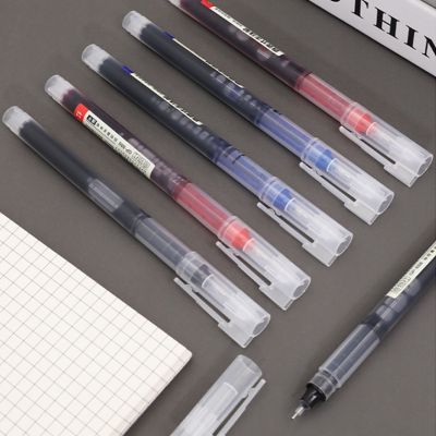 ปากกาเจลเหลวแบบเรียบแบบเรียบ ปากกาแบบตรงแบบแห้งเร็วความจุขนาดใหญ่ ปากกาเซ็นชื่อสำหรับการเรียนสอบ