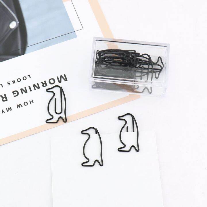 15pcs-box-black-penguin-shape-paper-clips-paper-notes-clips-diy-bookmark-binder-clips-notes-letter