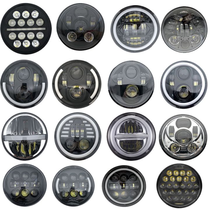 รถจักรยานยนต์5-75ไฟฟน้า-led-สำหรับสปอร์ตสเตอร์-xl1200-xl883-dyna-ชัยชนะมอเตอร์อินเดียไฟหน้าพร้อมไฟเลี้ยวสีเหลือง-drl