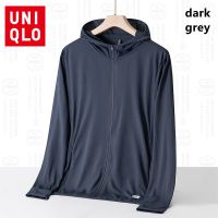 【L-5XL】Uniqlo เสื้อแจ็กเก็ต มีฮู้ด ลายพราง ระบายอากาศ กันแสงแดด บางพิเศษ เหมาะกับฤดูร้อน สําหรับผู้ชาย