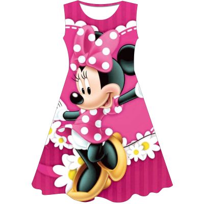 Disney princess Minnie dress Summer children clothes dress Mini dress baby Girl short Mickey mouse Dress 1 2 3 4 5 6 7 8 9Years