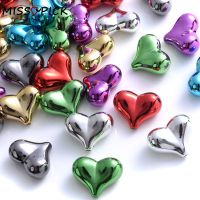 10Pcs 17x21mm Acrylic Heart Beads Colorful Loose Spacer Beads For Jewelry Making Necklace Bracelets Accessories Whoesale