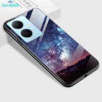 ZeroQiQi เคสโทรศัพท์ Y78เคสสำหรับ Vivo 5G,Y78 + 5G อวกาศแฟนตาซีพระจันทร์แสงรุ่งอรุณสุดหรูรูปกวางแอลก้านหลังกันกระแทกกระจกเทมเปอร์อ่าว