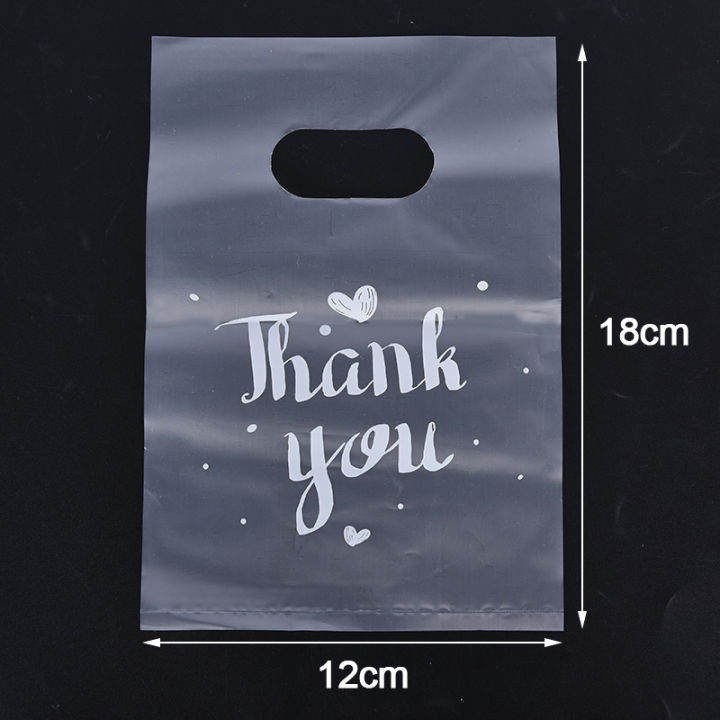 lowest-price-mh-100pcs-mini-thank-you-ถุงของขวัญพลาสติก-wedding-candy-bags-shopping-carrier-bags