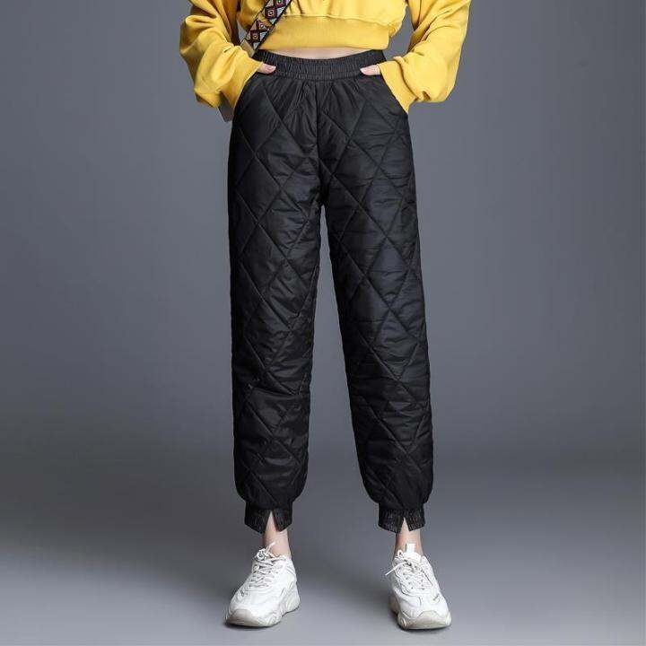 women-winter-windproof-warm-down-cotton-pants-padded-quilted-trousers-elastic-waist-casual-sweatpants