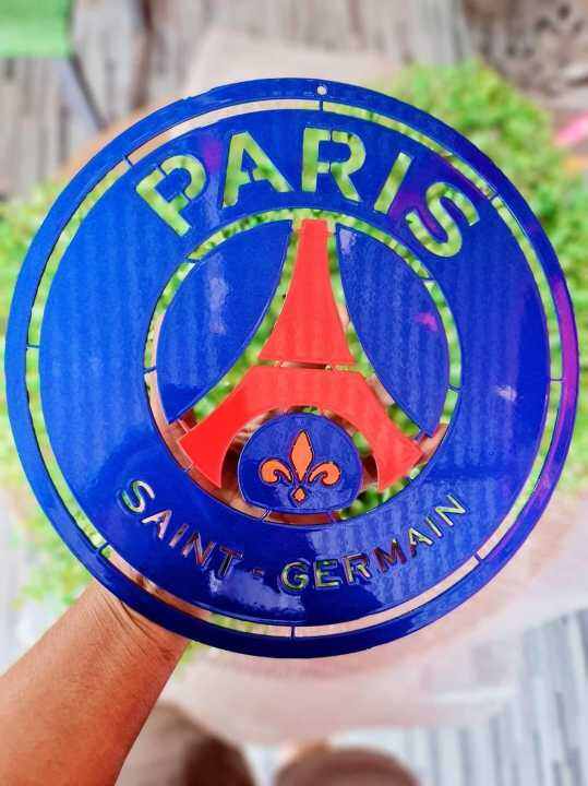 ปารีแซ้ง-แฌร์แม็ง-paris-saint-germain-เหล็กตัดเลเซอร์-30x30-cmหนา-2-5mm-หนัก1-2-kgสีเหมือนจริงใช้สีพ่นรถยนต์-ภายนอก2k-สูตร-2-1ทนทุกสภาวะอากาศ-ติดตั้งง่าย