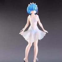 อีกครั้ง: ชีวิตแตกต่างจากศูนย์ Rem ชุดเดรสโปร่งใส Pvc ตุ๊กตาขยับแขนขาได้น่ารัก Rem โมเดลสะสมตุ๊กตาของเล่น23ซม.