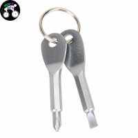 2Pcs Key Ring ไขควง EDC Set Outdoor Pocket Mini เครื่องมือพร้อมพวงกุญแจ