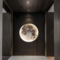 Creative Moon Wall Lamp Round LED Moonlight Decoration Wall Ceiling Light for Bedroom Bedside Sofa Background Childrens Room