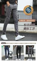 GanGdun  Men Slim Fit Seluar Slack Stretch Cotton Casual Pants Chinos Elastic Cotton Long TrousersTH