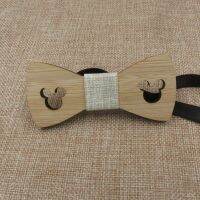 5pcs Wooden Mouse Bow Tie For Kids Children Bamboo Wood Bow Ties for Wedding Birthday Party Gifts Wholesale Bulk Nails Screws Fasteners