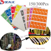 DEALIC 150/300pcs กาวในตัว กันน้ำ เครือข่าย เครื่องมือมาร์กเกอร์ ออแกไนเซอร์ไฟเบอร์ ฉลากสายเคเบิล แท็กประจำตัว สติ๊กเกอร์