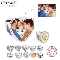 Fit Original Bracelet Custom Photo Charms 925 Sterling Silver I Love You To The Moon and Back Gold Heart Bead DIY Fine Jewelry