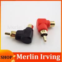 Merlin Irving Shop RCA Male To Female Right Angle Connector Plug Adapters M/F 90 Degree Audio Adapter Gold Plated