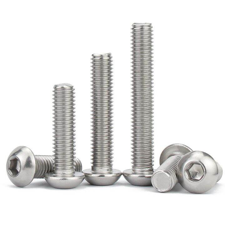 din7380-m2-m3-m4-m5-m6-m8-m10-m12-304-stainless-steel-round-pan-head-hex-hexagon-socket-screw-mushroom-button-head-allen-bolts-nails-screws-fasteners