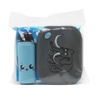 ☃ Cartoon Animal Elephant Lunch Box With Water Bottle Set For Kids Children To School Food Grade PP Bento Box Microwave Safe