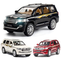 124 Alloy Diecast Land Cruiser รถ SUV รุ่นของเล่น6ประตูเปิดดึงกลับจำลองเสียงและแสงโลหะรถเด็ก Toy