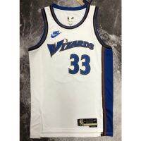 Hot 【hot pressed】2023 nba jersey Washington Wizards No. 33 Kuzma retro white basketball jersey