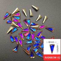 25ชิ้นถุงคริสตัล AB Gradient สีแฟนซีสามเหลี่ยมเล็บ Rhinestones ตกแต่ง3D แก้ว DIY ตกแต่งเล็บสำหรับเสื้อผ้า