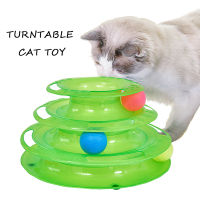 ZK20 Three-layer inlectual toy cat funny cat tower jigsaw puzzle candy color game ball cat claw training juguetes para gato