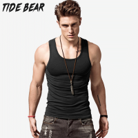 TIDE BEAR ใหม่ผู้ชายผ้าฝ้ายแขนกุดเสื้อเสื้อกล้ามผู้ชายเสื้อออกกำลังกายบุรุษเสื้อกล้ามเพาะกายออกกำลังกายยิมเสื้อกั๊กออกกำลังกายผู้ชา