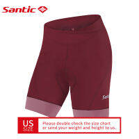 Santic กางเกงขาสั้นสำหรับปั่นจักรยานผู้หญิงกันกระแทก4D เบาะรองนั่งออกกำลังกายกางเกงปั่นจักรยาน MTB ผู้หญิงจักรยานเสือหมอบกางเกงขาสั้น KS6009JH