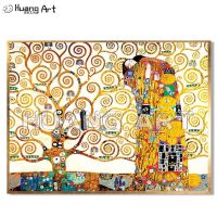 Gustav Klimt ภาพวาดสีน้ำมัน: คนรักกอดใต้ต้นไม้บนผืนผ้าใบ