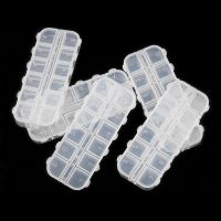 ☈⊙℗ 13x5cm Plastic Rectangle 12 Grid Compartment Storage Box Earring Ring Jewelry Beads Pill Case Container Display DIY Accessories