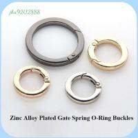 JHA9202888 3ชิ้นสีดำทองเงินสปริง O-Ring Buckles 18/38มม. กระเป๋าอัลลอยสังกะสีเข็มขัดหัวเข็มขัดรูปรอบคุณภาพสูงกระเป๋าถือคาราไบเนอร์