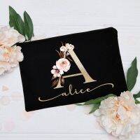 【CC】 Canvas Makeup Personalized Custom Initial Name Make Up Bridal Shower  Toiletry Organizer Bridesmaid