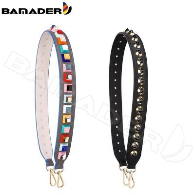 BAMADER Fashion Rivet Bag Strap High Quality Leather Shoulder Strap Rivet Accessories Female Handles Strap Multicolor Rivet