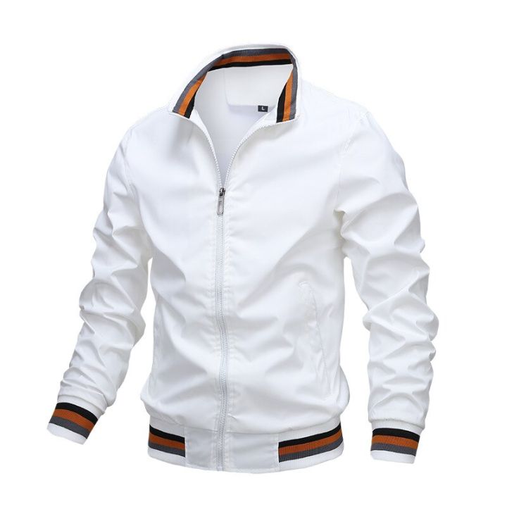 Men White Duck Down Winter Jacket with Fur Trimmed Hooded - Winter Clothes-mncb.edu.vn