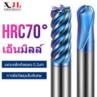 XJL HRC70 Square End Mill คาร์ไบด์ 6 ขลุ่ยเส้นผ่าศูนย์กลางแกนขนาดใหญ่ TiAlNSiN เคลือบทังสเตนเหล็กมิลล์ปลายจมูกบอลชุดมิลล์สำหรับเหล็กมิลลิ่ง CNC