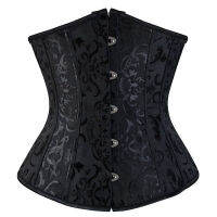 ผู้หญิง Gothic เซ็กซี่ Underbust Corset เอวเทรนเนอร์ Slimming ชุดชั้นใน Shapewear Lace-Up Girdling ซาติน Corselete Plus ขนาด