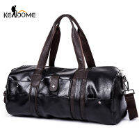 2021Sports Bag Men for Gym Yoga Soft Pu Leather Black Brown Cylindrical Sport Fitness Bag Male Shoulder Travel Luggage Bag XA594WD