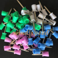 100Pcs Dental Polisher Proploxis ขัดถ้วยแปรง Latch ถ้วยยางแบนแปรงขัดเคล็ดลับที่มีสีสันหัว