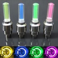 2x Car Wheel LED Light Motocycle Bike Light Tire Valve Cap Decorative Lantern Tire Valve Cap Flash Spoke Neon Lamp Bicycle Light