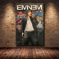 ผ้าใบวาดภาพ Eminem ฮิปฮอป Rap God โปสเตอร์เพลงแร็ปเปอร์นักร้องและศิลปะบนผนัง0717