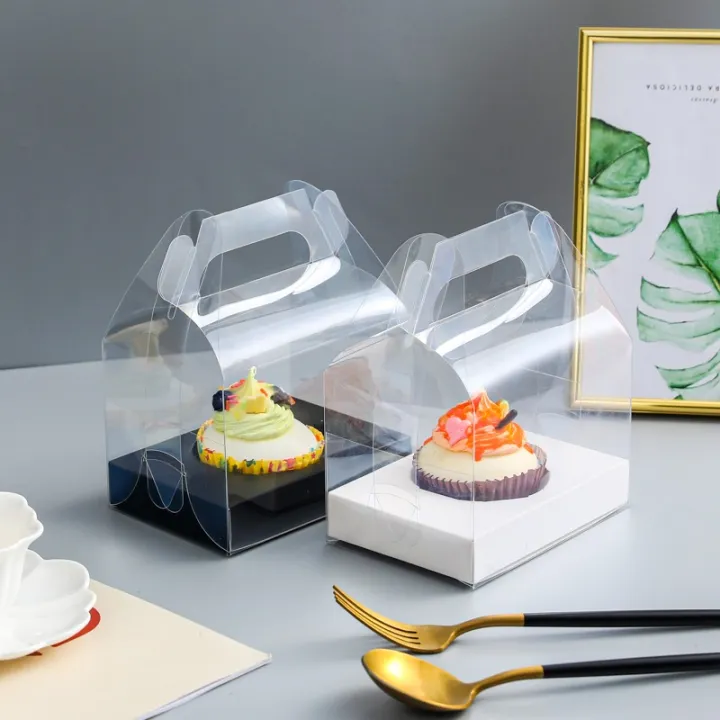 Solo Cupcake Acetate White Box with Handle for Pastries (1 Hole ...